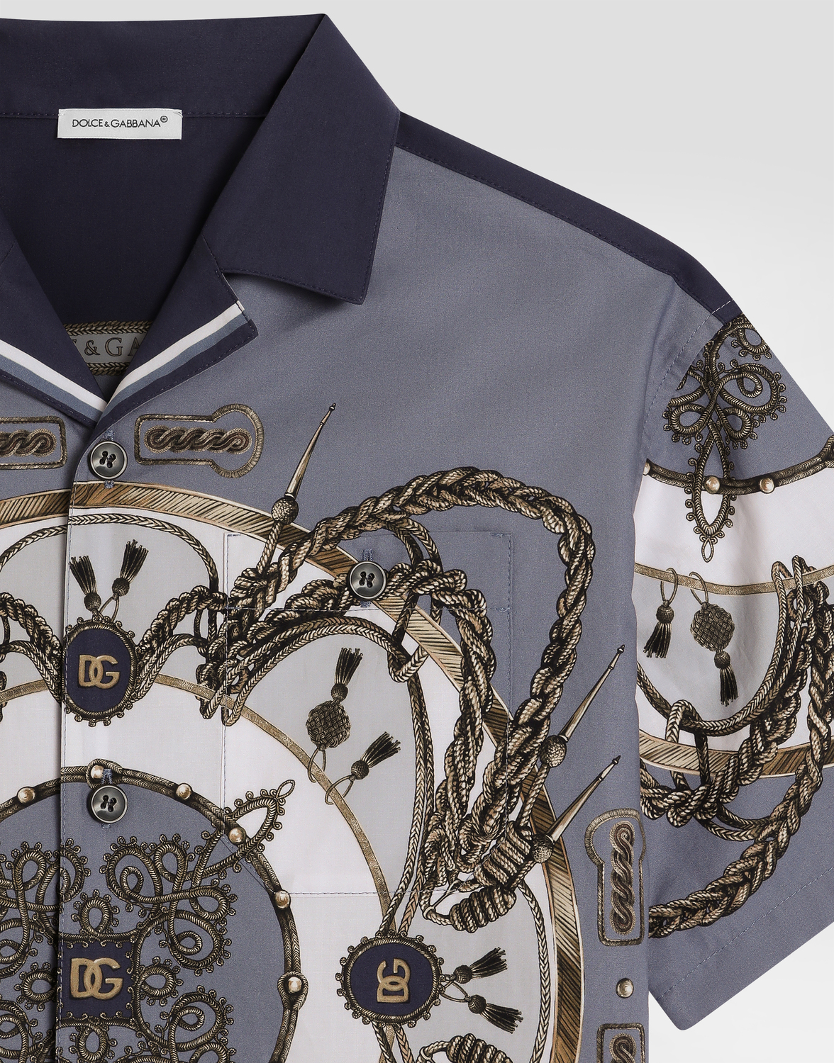 Рубашка из поплина с принтом "карго" DOLCE & GABBANA, мультиколор — фото 3