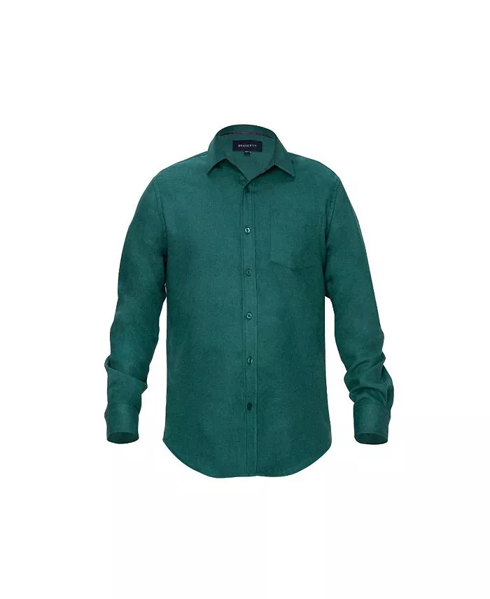 

Мужская классическая рубашка на пуговицах из фланели Braveman, зеленый