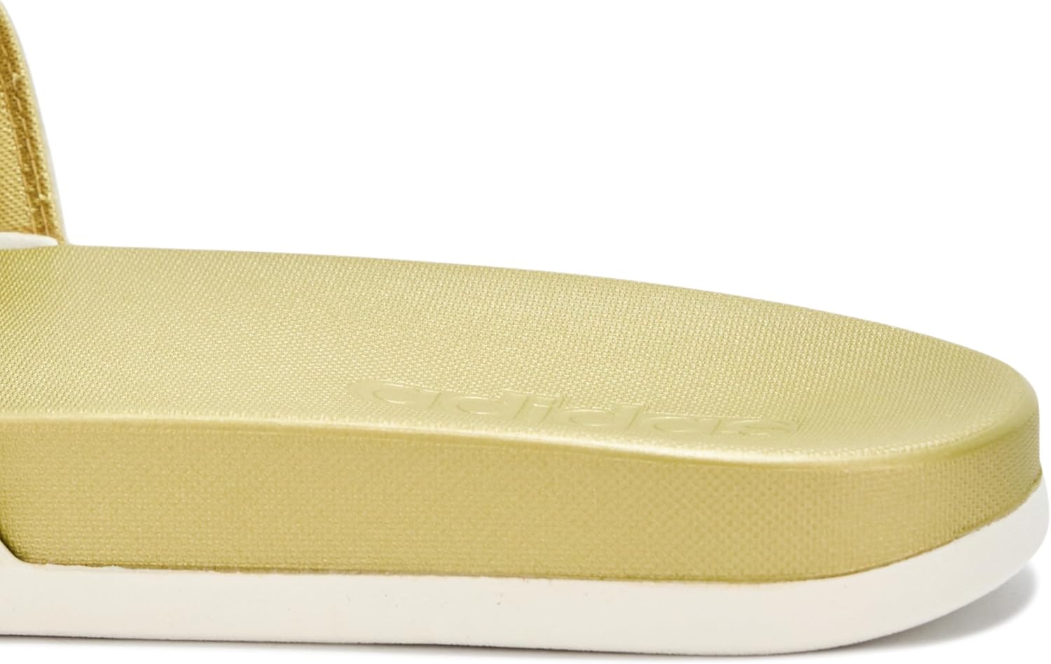 Шлепанцы adidas Adilette Comfort (унисекс), белый/золотой — фото 4