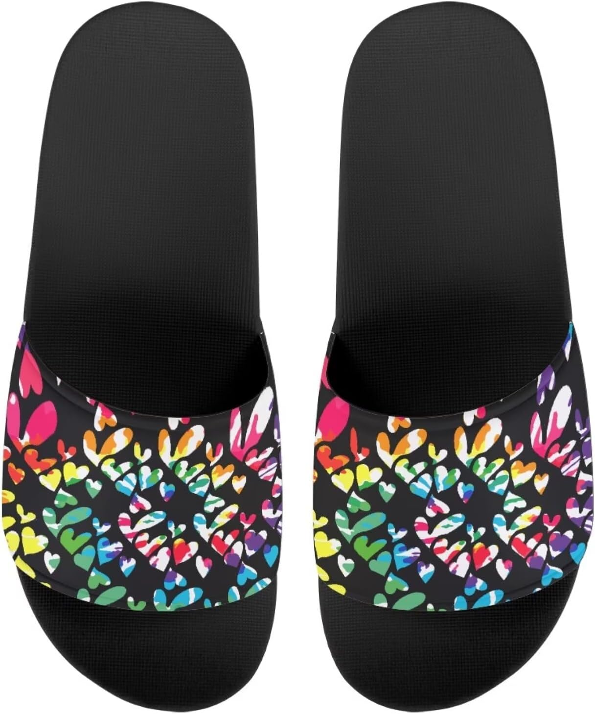 

Унисекс слайд-сандалии JoyLamoria с принтом, домашние тапочки для ванной, повседневная обувь на плоской подошве для мужчин и женщин, Tie Dye Love