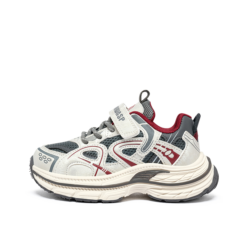Детские низкие кроссовки Rebound Breathable Lightweight Cushioning BIG WASP, greige[waterproof leather surface]