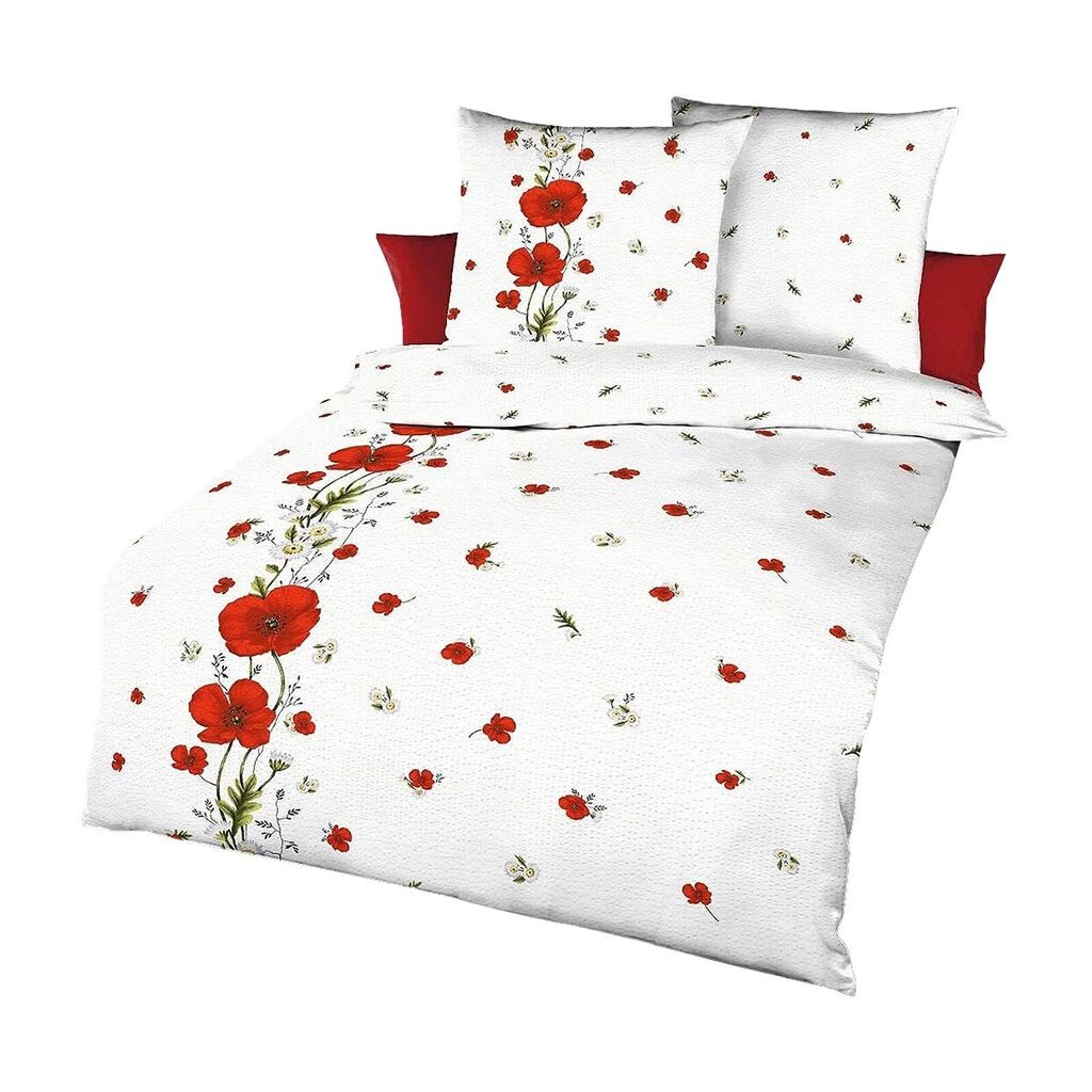 

Постельное белье Kaeppel Seersucker Red Poppy красный 160x210 см + 65x100 см
