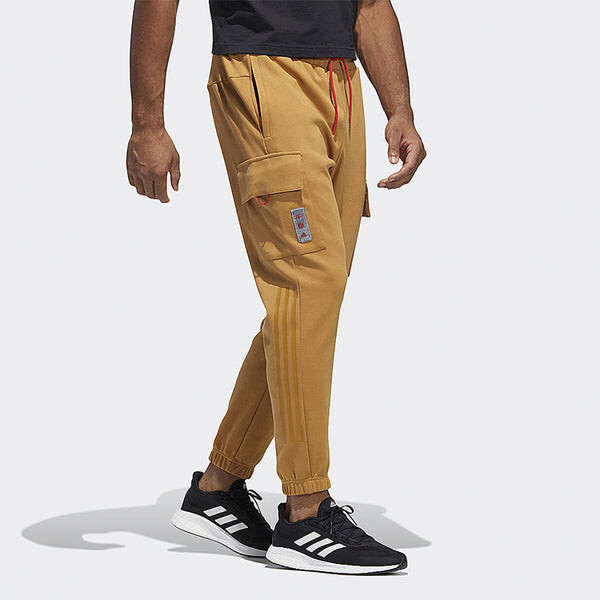 Спортивные штаны Men's adidas Casual Mid Waist Solid Color Sports Pants/Trousers/Joggers Khaki, хаки — фото 4