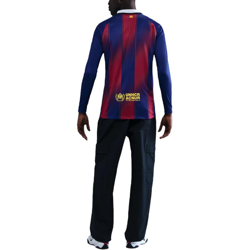 Футболка Barcelona 2025/26 Stadium Home мужская Dri FIT реплика с длинными рукавами Nike, синий/красный — фото 4