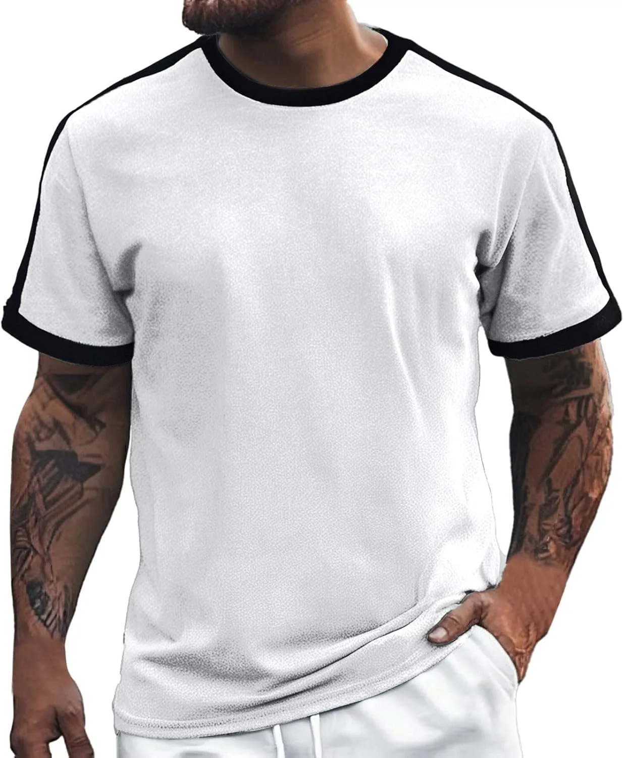 

Мужская спортивная футболка летняя casual свободного кроя с коротким рукавом