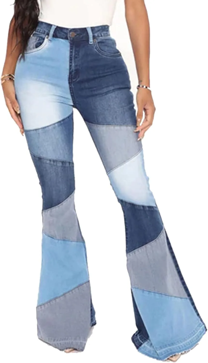 

Женские джинсы с высокой талией в стиле хиппи, рваные и расклешенные Sexyshine