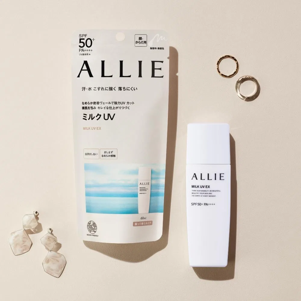 Солнцезащитное молочко ALLIE Chrono Beauty Milk UV EX SPF50+ PA++++ 60 мл — фото 3