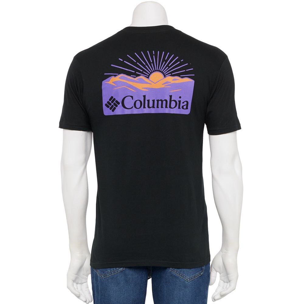 

Мужская футболка Columbia с коротким рукавом и графическим рисунком сзади, черный