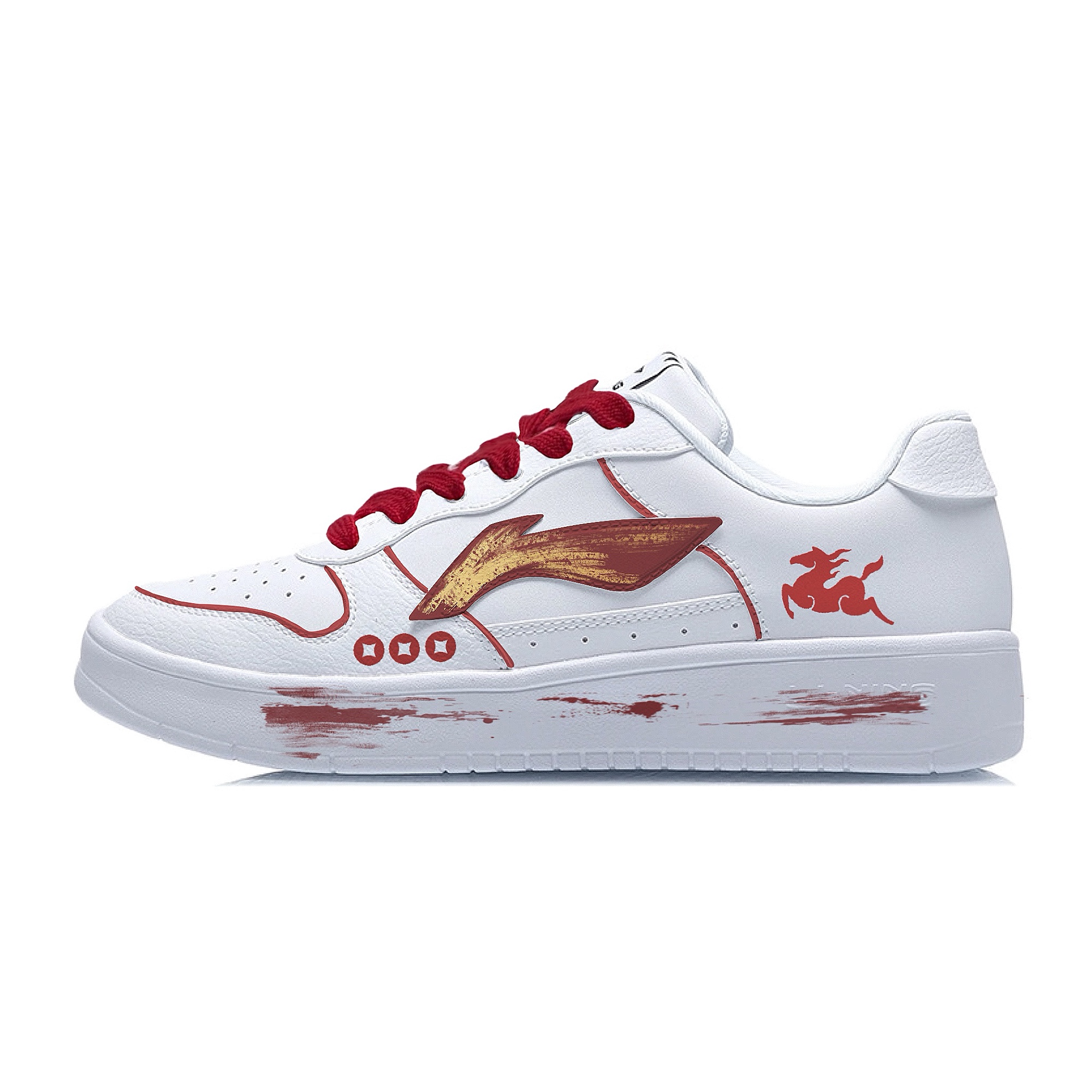 

Кроссовки Li-Ning Floating Boat износостойкие и легкие низкие для скейтбординга мужские белые красные