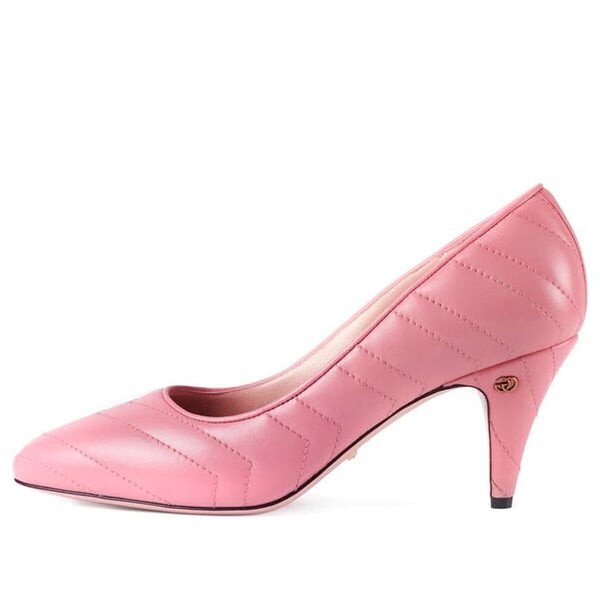 Кроссовки nappa matelasse marmont mid heel pumps 'wild rose' Gucci, розовый