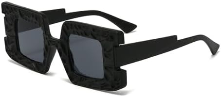 

Квадратные солнцезащитные очки в стиле стимпанк для женщин, вогнутая и выпуклая оправа, защита от УФ-излучения UV400, модные солнцезащитные очки для мужчин MTZJH, Black