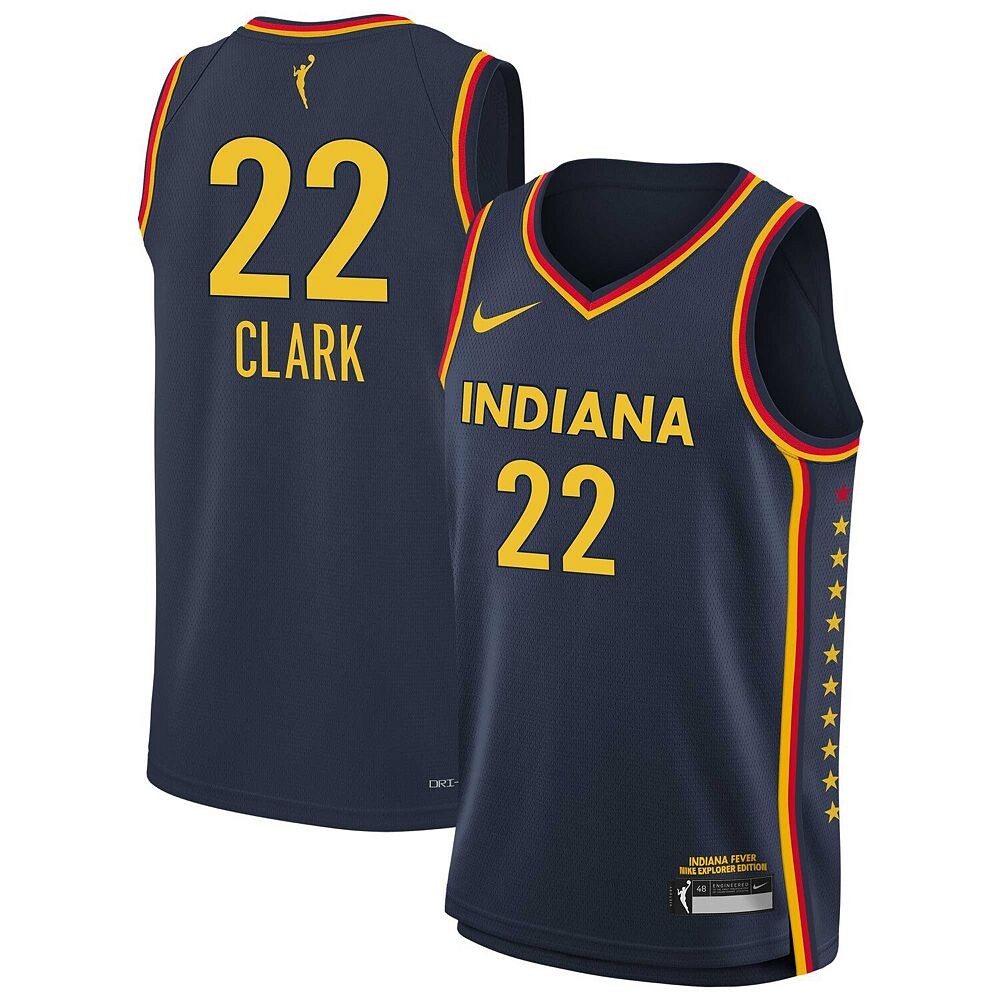 Молодежная футболка Nike Caitlin Clark Navy Indiana Fever 2024 WNBA Draft Explorer Edition Victory Player Джерси, цвет Wnb Navy