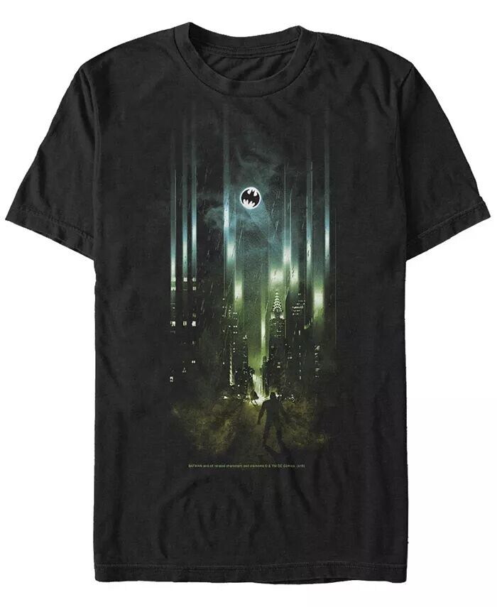 

Футболка с коротким рукавом DC Men's Batman City Bat Logo Spotlight Fifth Sun