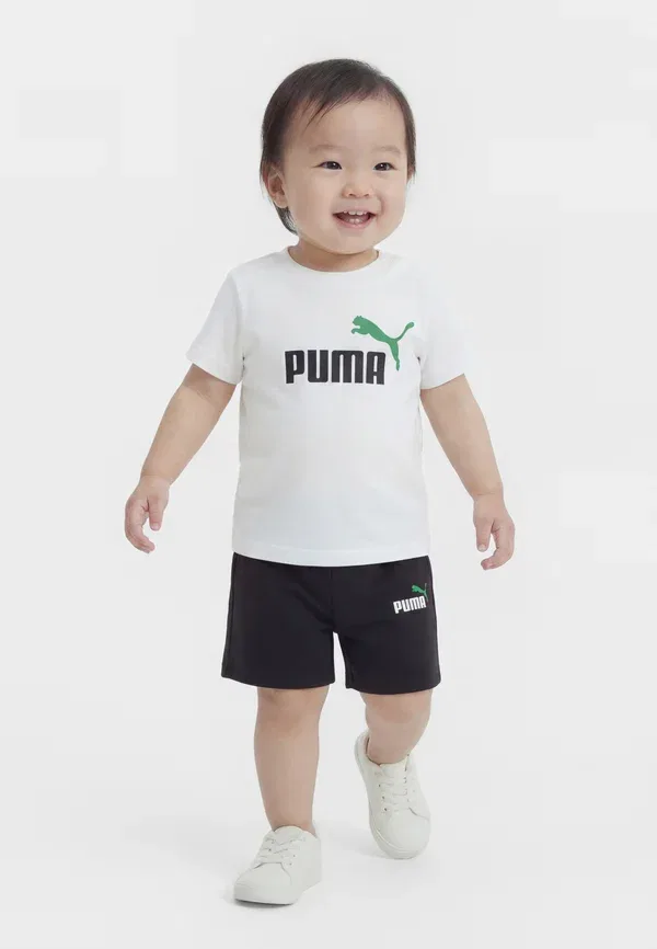 Футбольный комплект Minicats tee set shorts Puma, черный/архивный зеленый