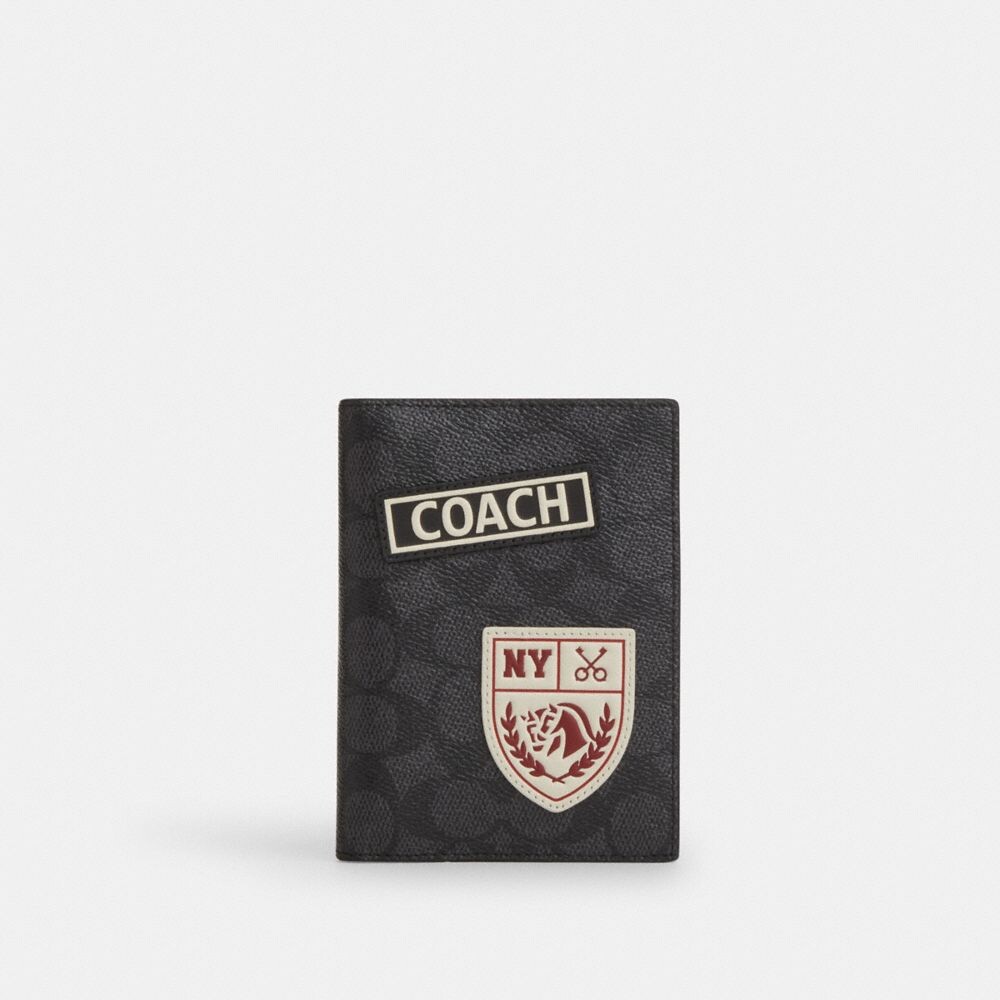 

Кошелек Coach Passport Card Case, цвет Gunmetal/Charcoal Multi