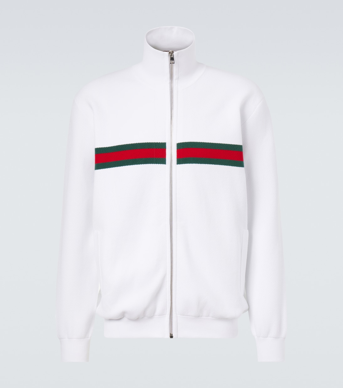 

Ветровка полосковая из хлопкового микса Gucci, White/Green/ Red