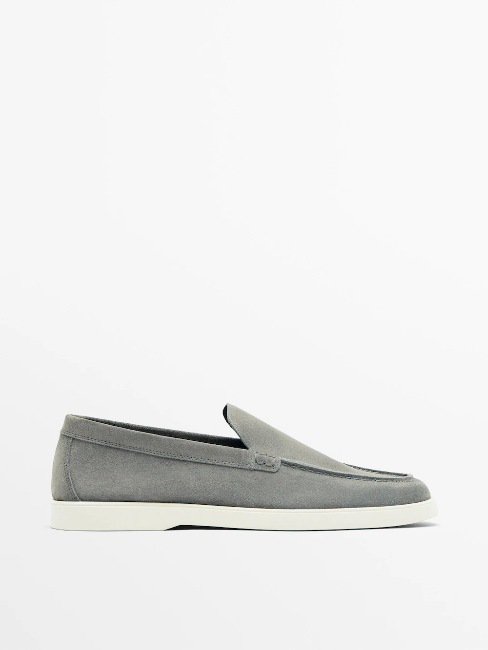 

Лоферы из замши Massimo Dutti, серый