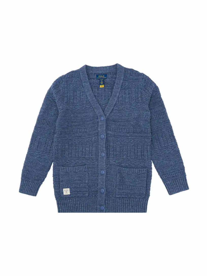 

Вязаный кардиган с логотипом Ralph Lauren, тёмно-синий