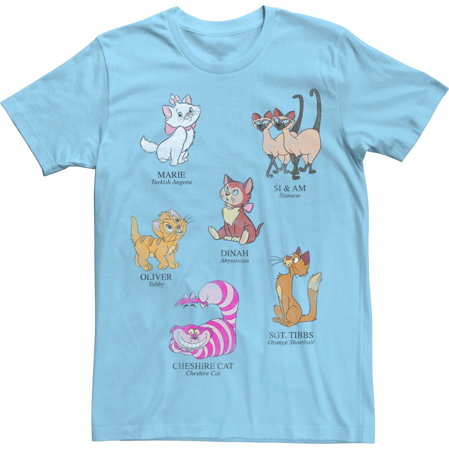 

Мужская футболка с именами и породами кошек Disney «Микки и друзья» Licensed Character