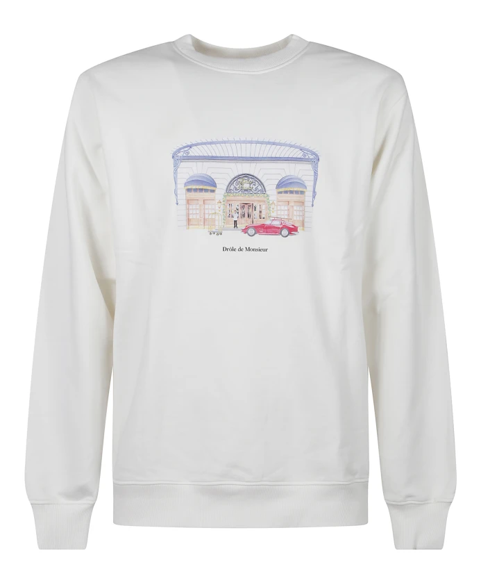 

Толстовка с графическим принтом и круглым вырезом. Drole De Monsieur, белый