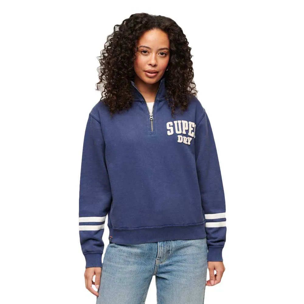 

Толстовка Superdry Athletic Applique half zip, синий