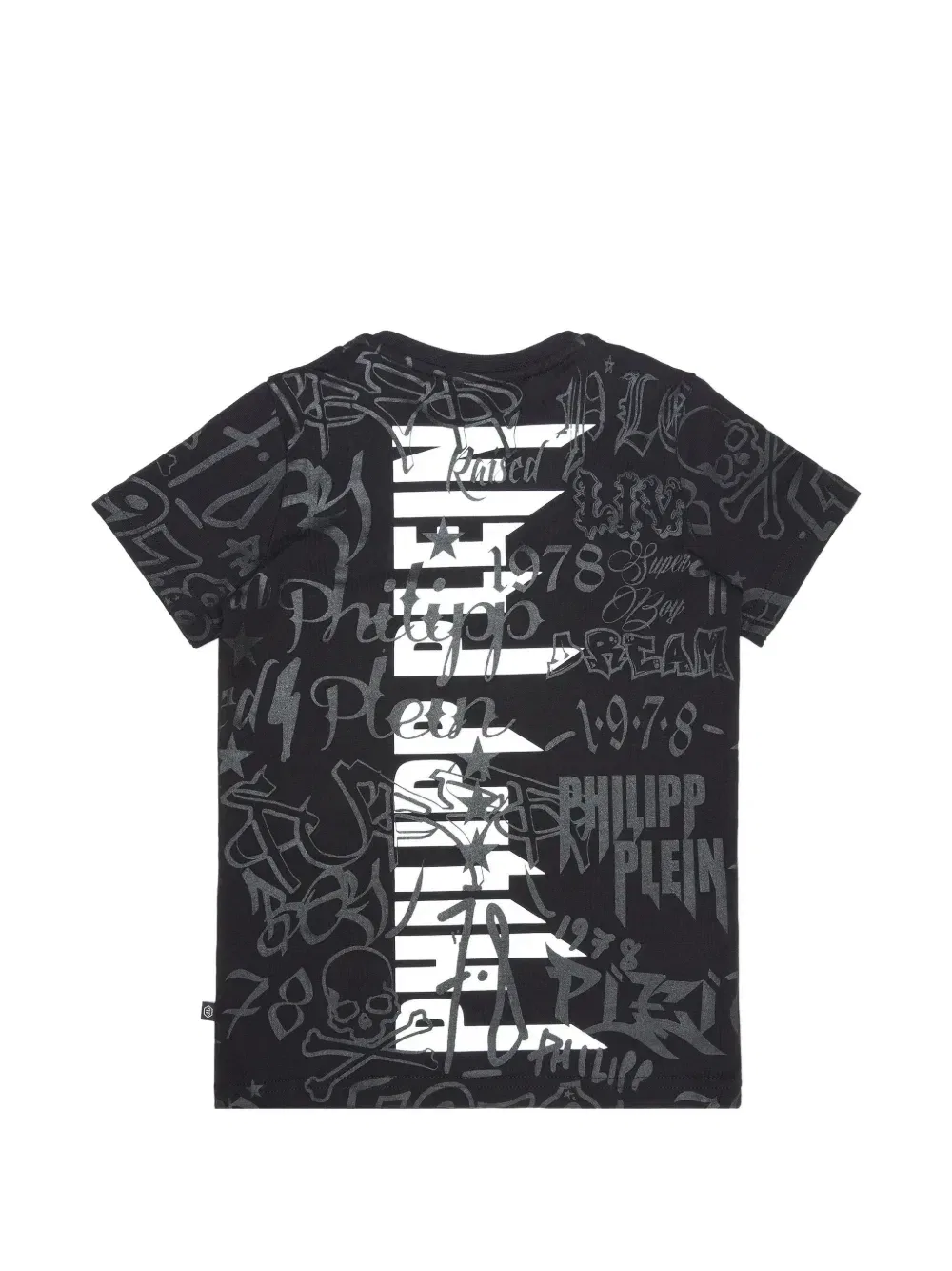 Футболка с логотипом в виде черепа Philipp Plein Junior, черный — фото 2
