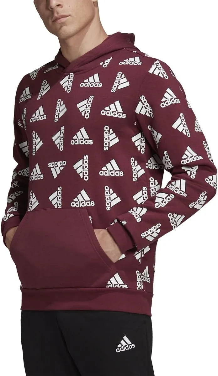 Толстовка Adidas Men's All Over Print Fleece, малиновый