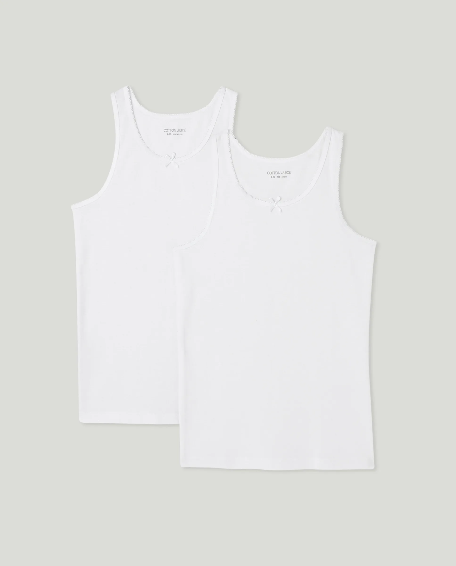 

Базовые майки для девочки 2 шт Cotton Juice, белый