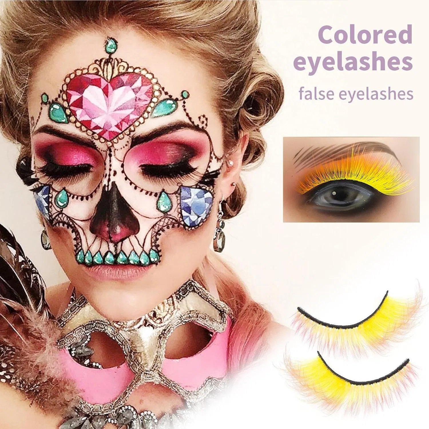 Ресницы цветные Color Modash, искусственные, желтые — фото 2