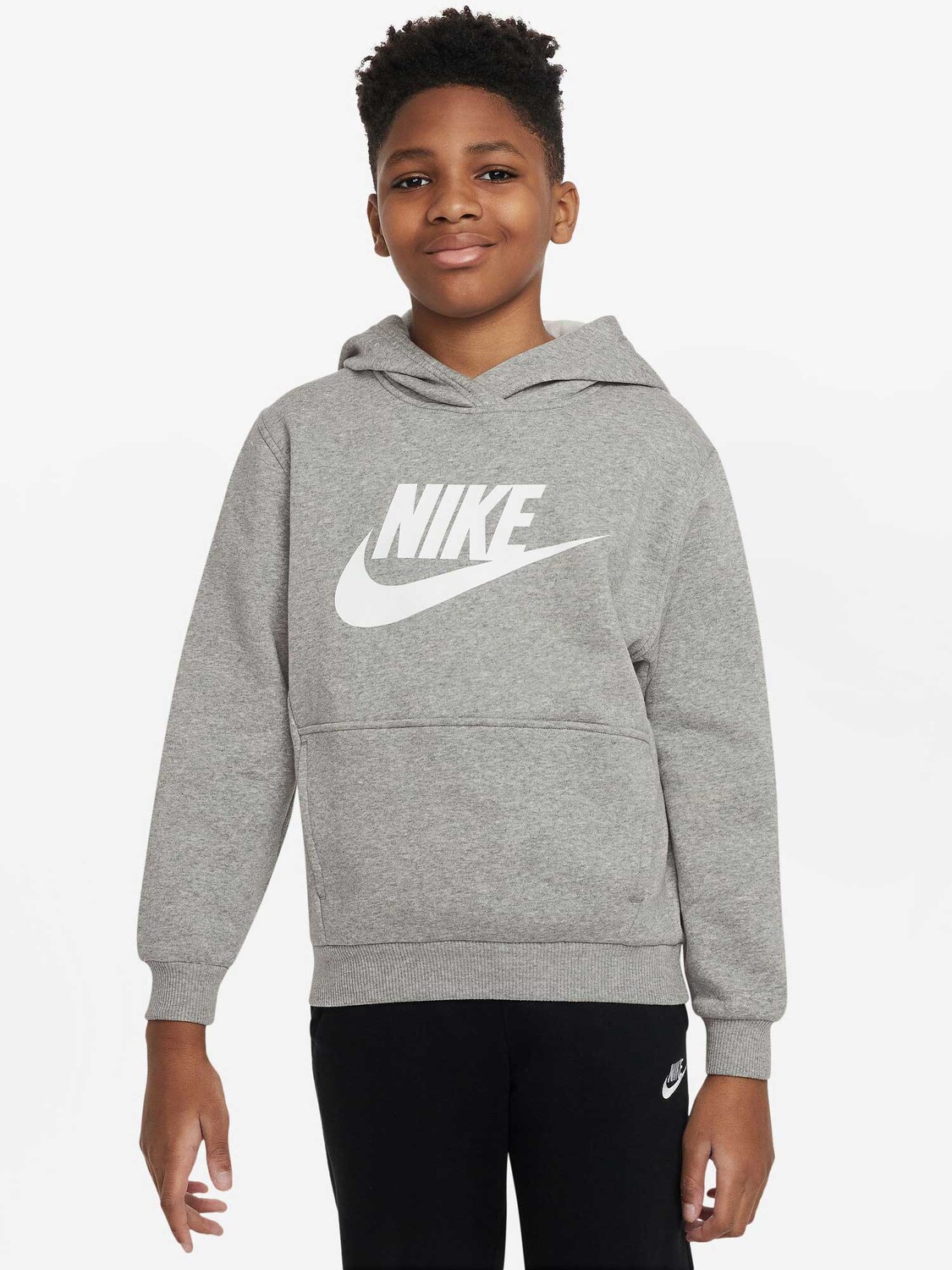 

Толстовка Nike K NSW CLUB FLC HDY HBR, серый