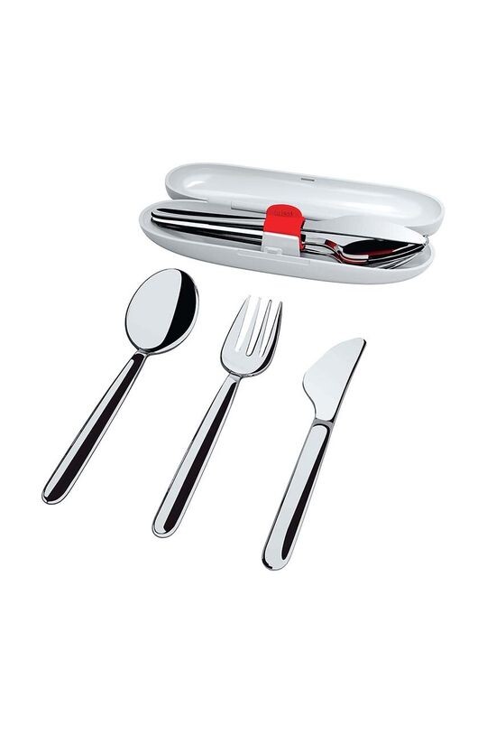 

Набор столовых приборов с футляром для еды, 3 шт. Alessi, серый