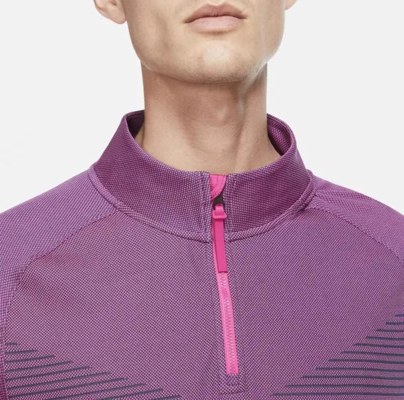 Мужская футболка для гольфа Nike Dri-FIT ADV Vapor с застежкой-молнией до четверти длины, черная/темно-серая — фото 3