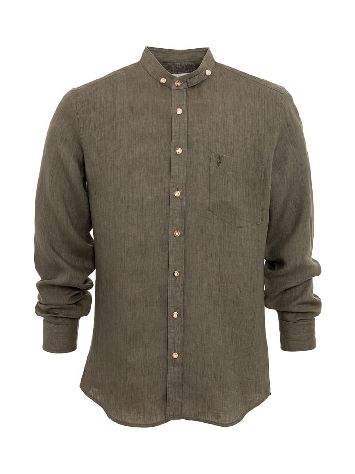 

Almsach Рубашка с воротником-стойкой 720LI-LA оливкового цвета