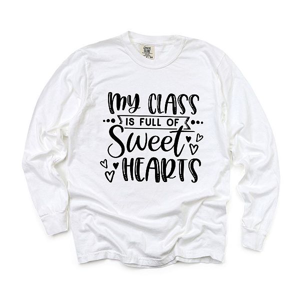 

Футболка с длинным рукавом My class is full of sweet hearts garment dyed Simply Sage Market, White, Белый, Футболка с длинным рукавом My class is full of sweet hearts garment dyed Simply Sage Market, White