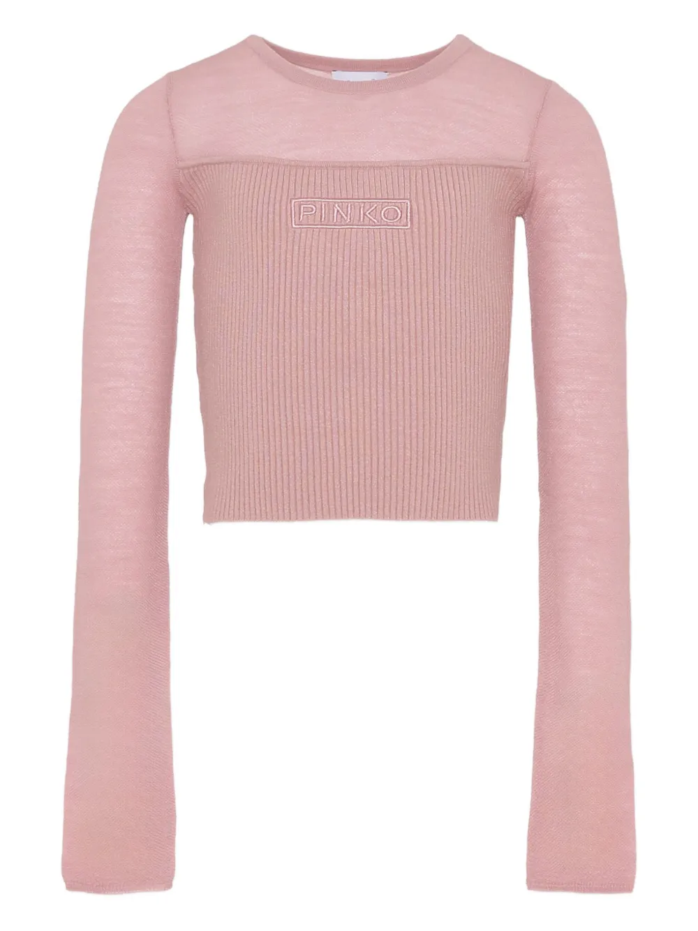 

Вязаный свитер с вышитым логотипом Pinko Kids, розовый