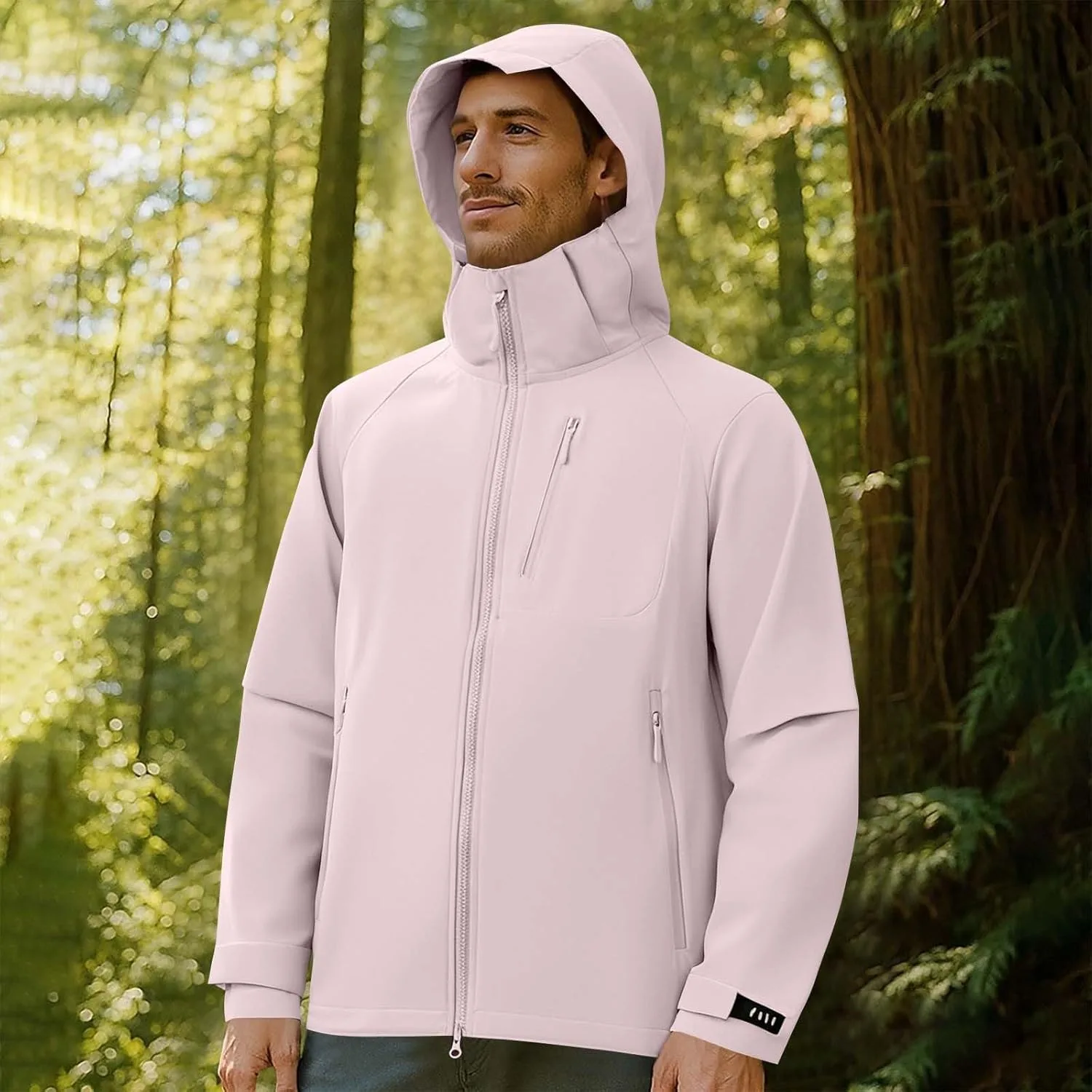 Куртка мужская утепленная для походов и кемпинга, ветровка, дождевик Unisex Waterproof для велоспорта и активного отдыха generic, розовый — фото 2