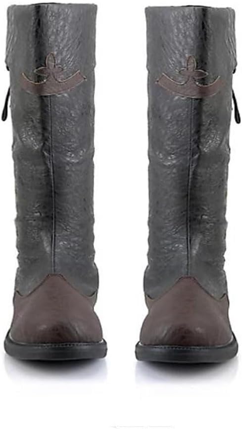 

Косплейные рыцарские ботинки средневекового стиля, ретро с шнуровкой, из PU-кожи, зимние сапоги, ботфорты викинга, пиратские ботинки для мероприятий Yumali, черный