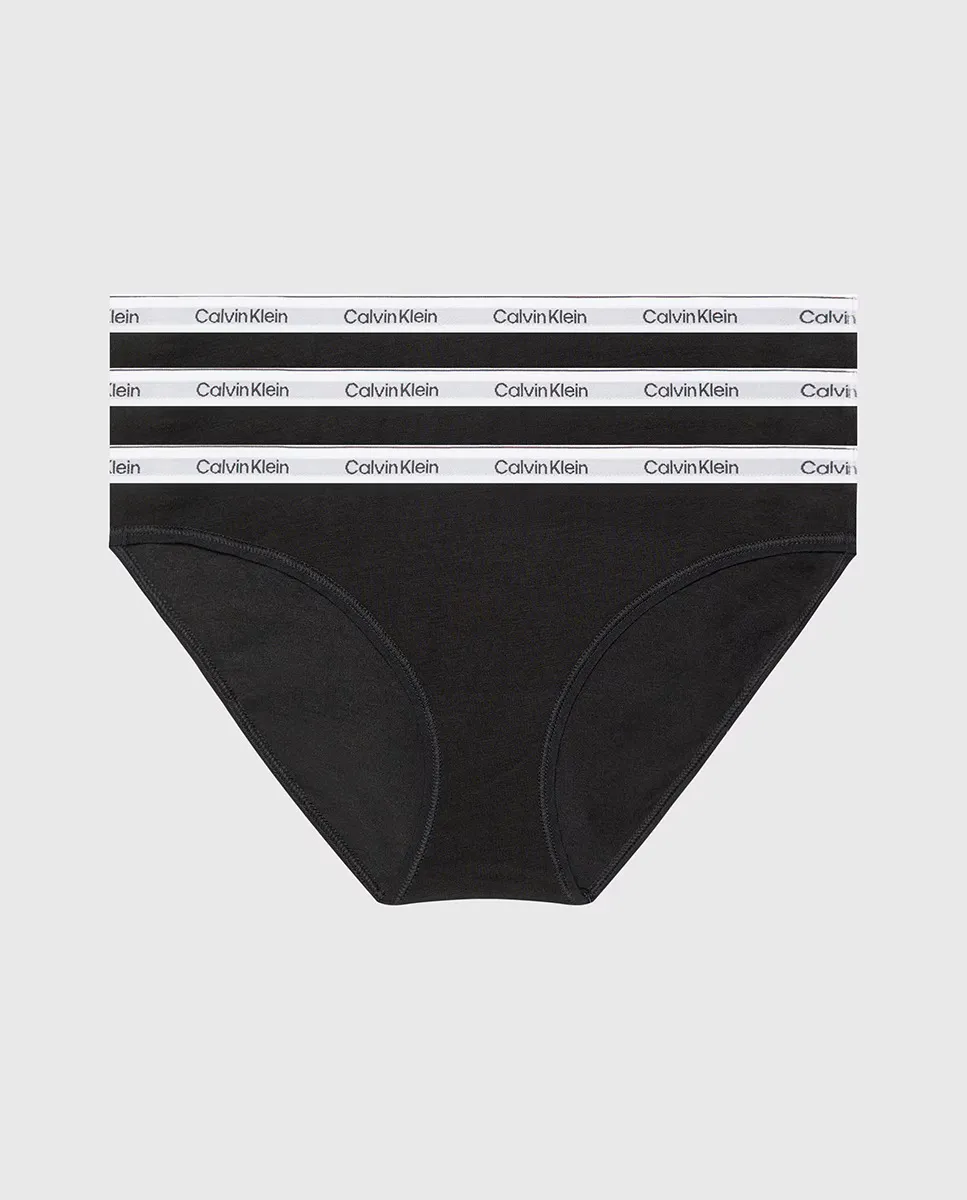 Набор из 3 классических трусиков с логотипом Modern Calvin Klein, черный — фото 4