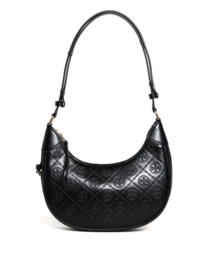 

Кожаная сумочка в форме полумесяца Tory Burch, черный