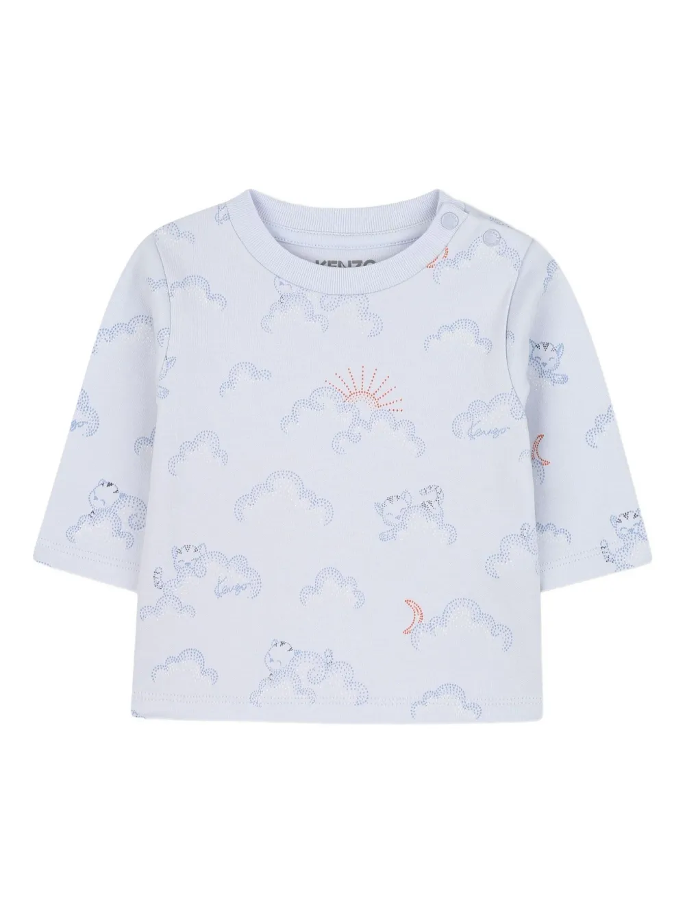 Комплект из толстовки и брюк с принтом Kenzo Kids, синий — фото 4