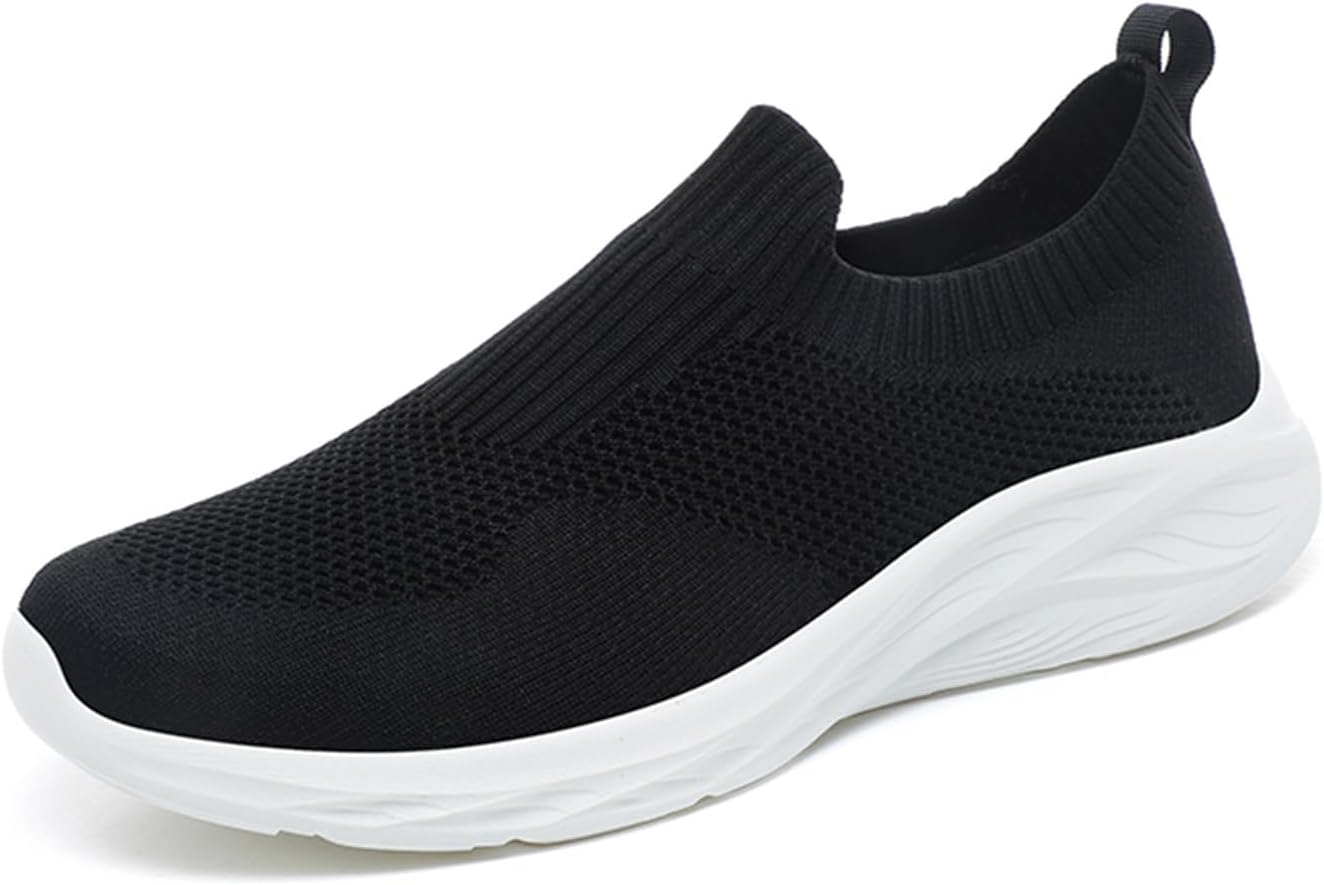 

Мужские новые дышащие спортивные кроссовки из сетки, классические удобные повседневные кроссовки для ходьбы, повседневные слипоны для мужчин Generic, белый/черный