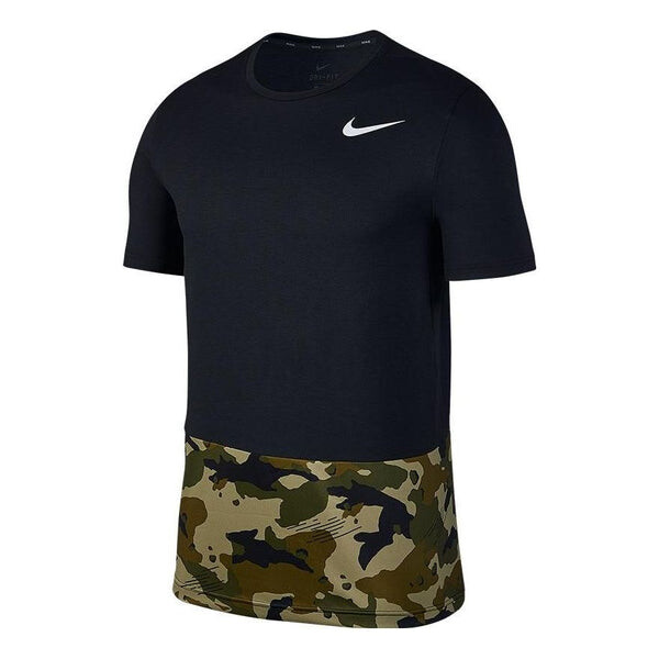 

Футболка Men's Nike Splicing Camouflage Logo Sports Short Sleeve Black T-Shirt, мультиколор