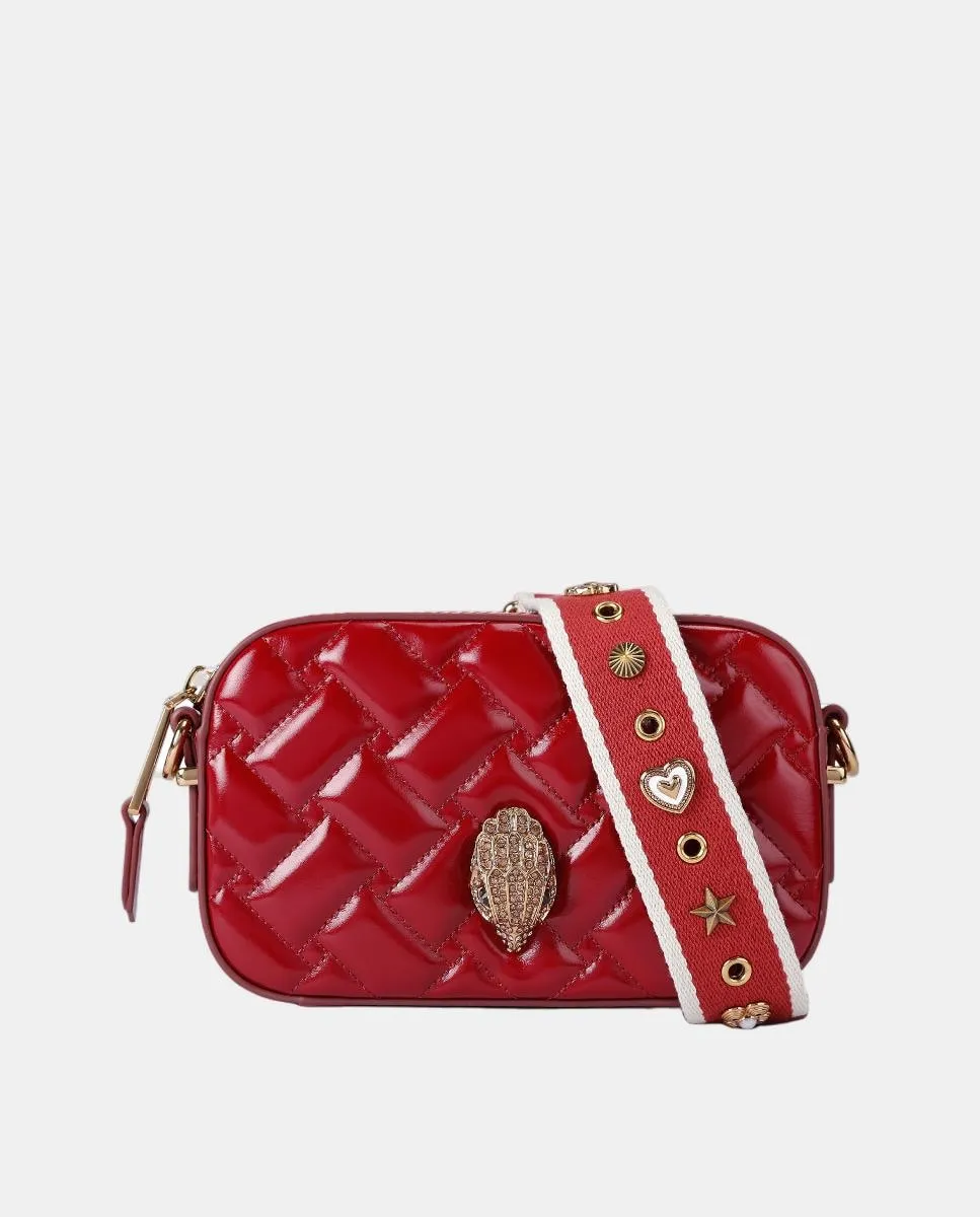 

Кожаная красная стеганая сумка для камеры Kurt Geiger, красный