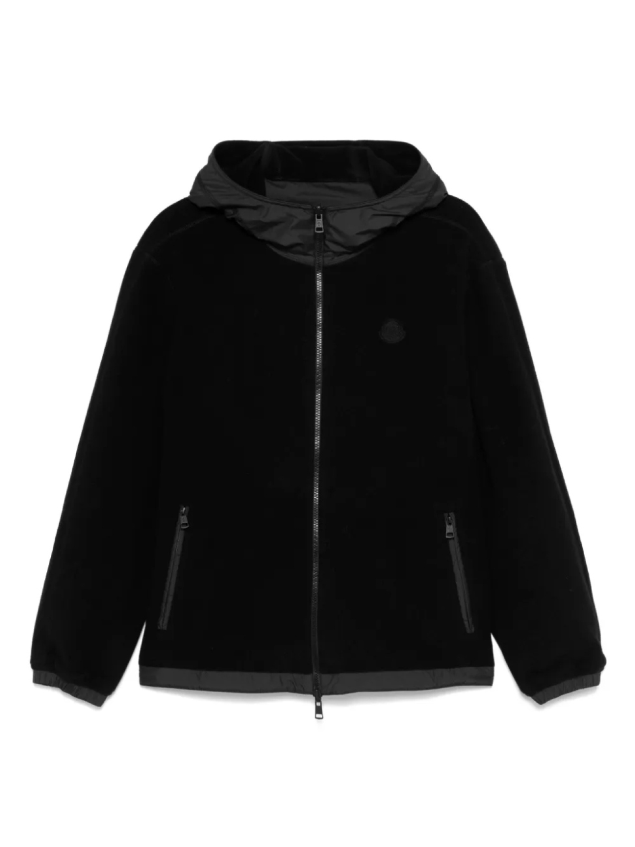 

Двусторонняя флисовая толстовка с капюшоном Moncler, черный
