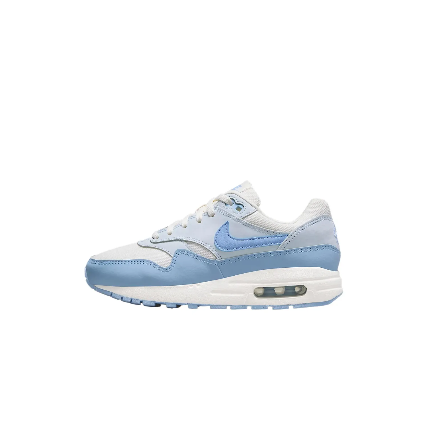 Nike Air Max 1 Leather, Textile Abrasion Resistant Breathable детские кроссовки для бега Mind Blue