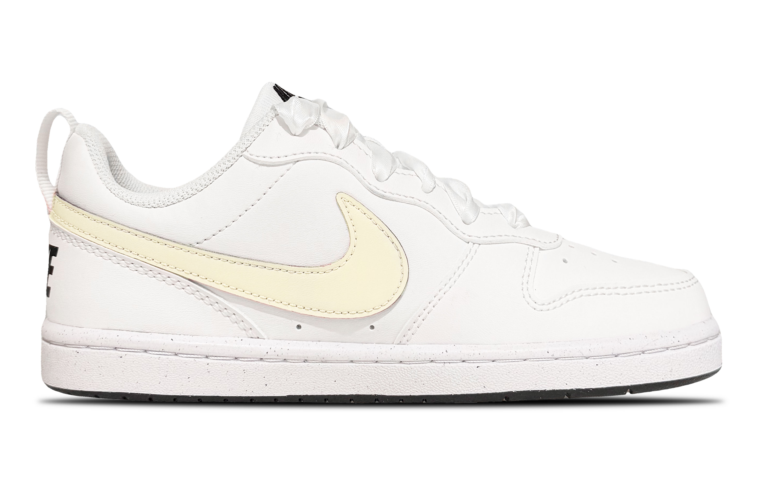 Nike Court Borough Yellow Fleece Ball Low top Kids' Skateboarding Shoes White Teenagers — фото 3