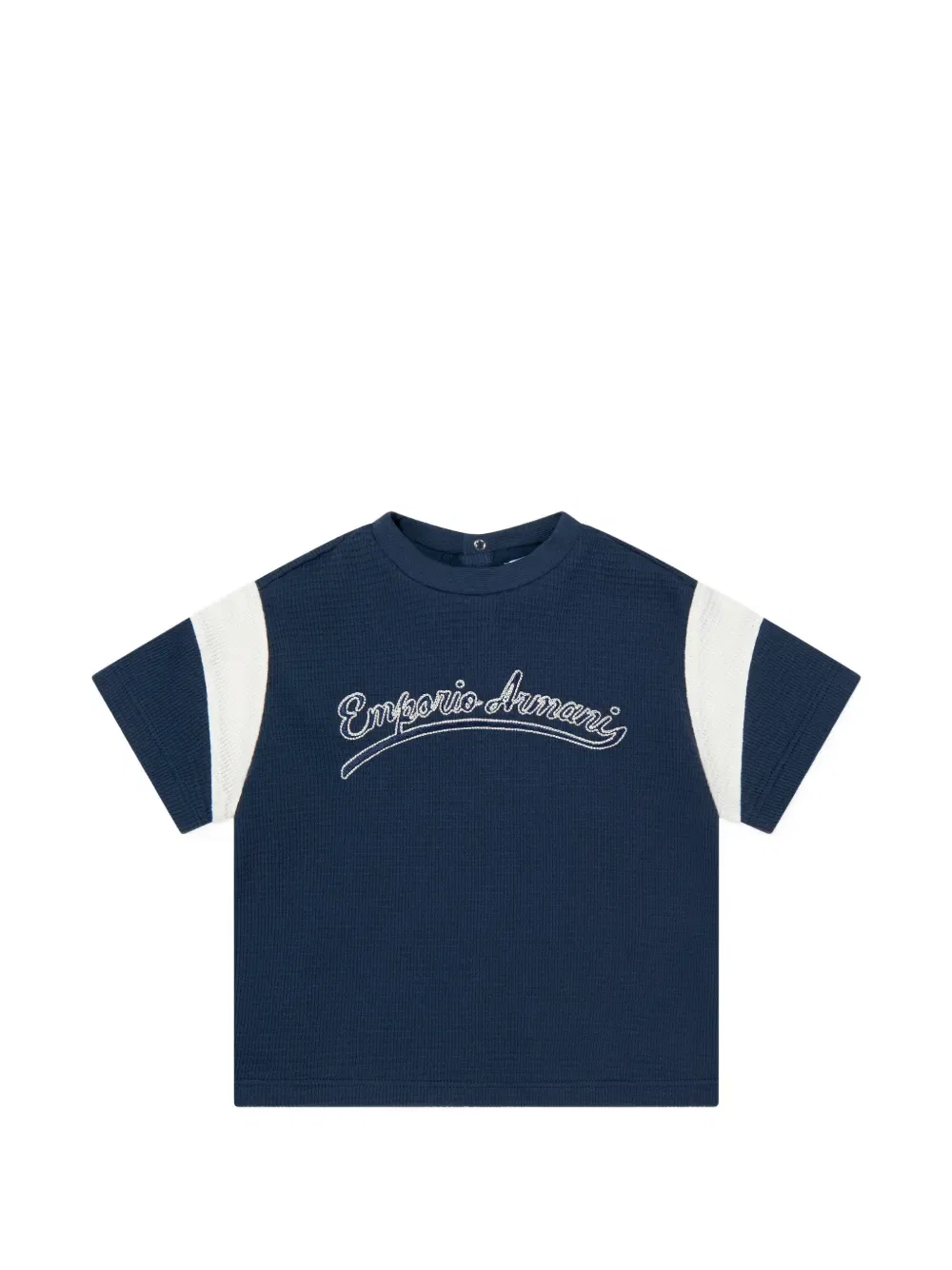 Футболка с вафельными рукавами Emporio Armani Kids, синий