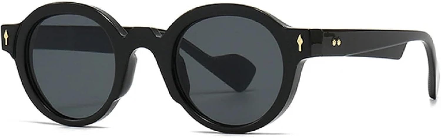 

Солнцезащитные очки с защитой от УФ-излучения UV400 | Круглые женские, в стиле панк, с заклепками, градиентные, мужские, для занятий спортом на открытом воздухе и вождения DSVIGF, Black Gray