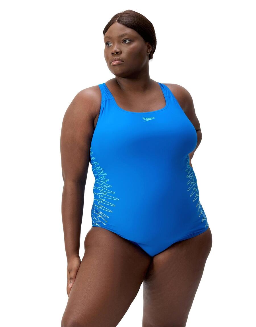 

Корректирующий купальник Speedo Eco Enduraflex Placement Medalist +size, синий
