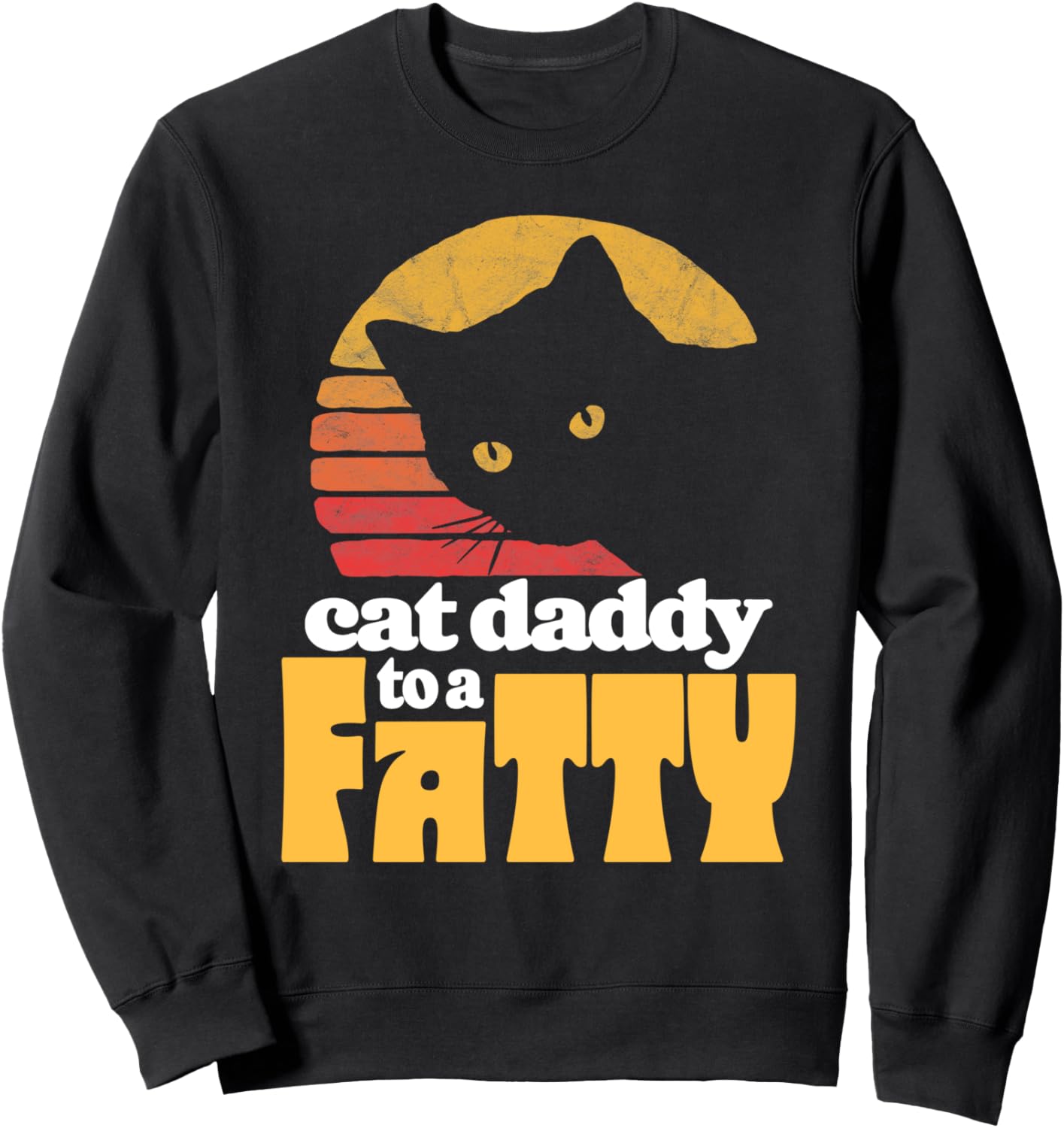 

Толстый папаша-кот! Забавная винтажная толстовка в стиле 80-х с закатом и изображением толстого папы-папы Pet Mom & Dad Retro Cat Gifts, черный